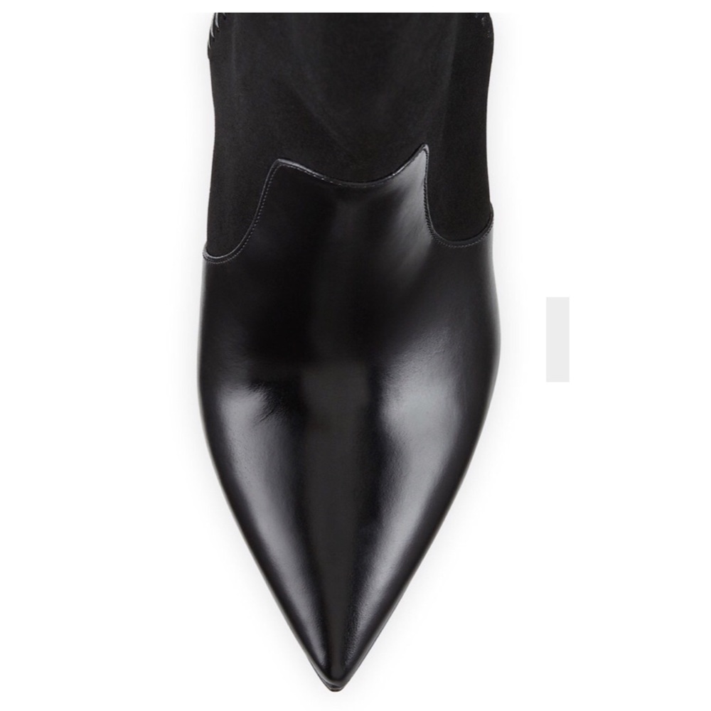 SOLD❌Saint Laurent Niki Mixed Leather Mid Calf Boots - Picture 3 of 8